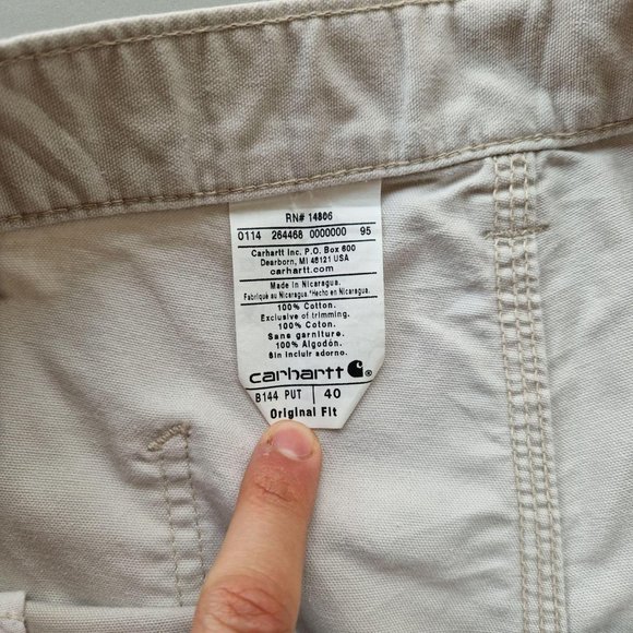 Carhartt Mens Cream Shorts - Picture 5 of 6